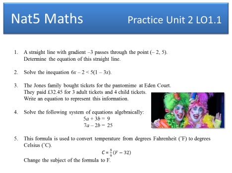 N5 Unit 2 Practice - Outcome 1
